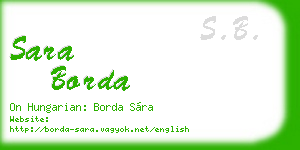 sara borda business card